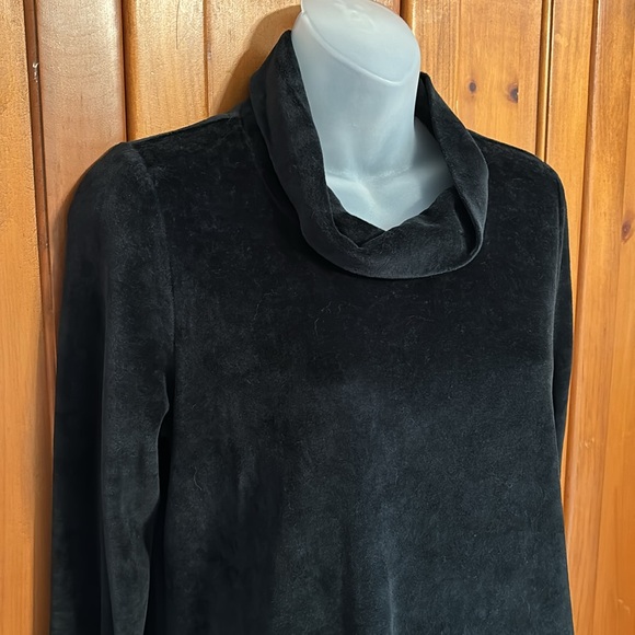 Pure Jill  * J Jill * black velour long sleeve top * sz  S Tall * * cowl neck - Picture 2 of 7